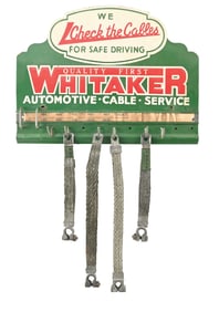 WHITAKER EMBOSSED TIN BATTERY CABLE DISPLAY.
