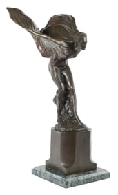 ROLLS ROYCE "SPIRIT OF ECSTASY" BRONZE SCULPTURE BY CHARLES SYKES.