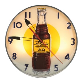 NU GRAPE SODA POP LIGHT UP TELECHRON CLOCK.