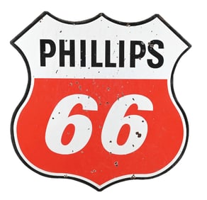 PHILLIPS 66 GASOLINE PORCELAIN SHIELD SIGN