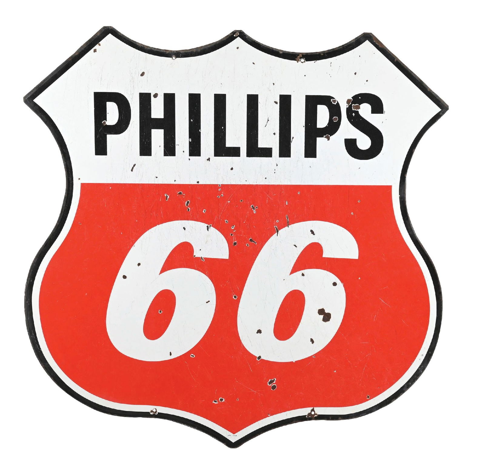PHILLIPS 66 GASOLINE PORCELAIN SHIELD SIGN (1 of 4)