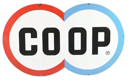 CO-OP GASOLINE PORCELAIN SIGN.