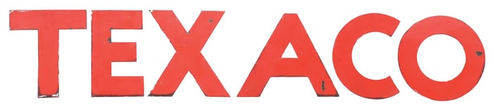 TEXACO PORCELAIN SERVICE STATION LETTERS.