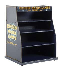 EDISON MAZDA LAMPS FOR YOUR CAR TIN STORE DISPLAY.