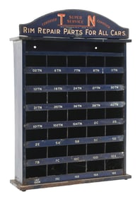 THOMPSON NEAYLON RIM REPAIR PARTS STORE DISPLAY CABINET.