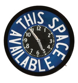 THIS SPACE AVAILABLE NEON ADVERTISING CLOCK.