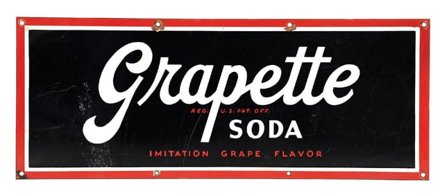 GRAPETTE SODA PORCELAIN SIGN.