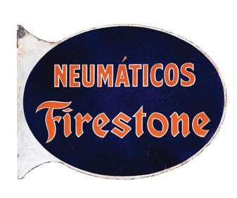 NEUMATICOS FIRESTONE PORCELAIN FLANGE SIGN