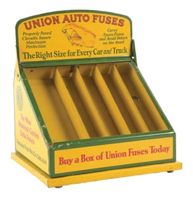 UNION AUTO FUSES TIN COUNTERTOP STORE DISPLAY.