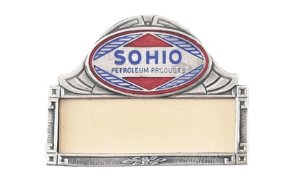 RARE SOHIO PETROLEUM PRODUCTS SERVICE STATION ATTENDANT BADGE.