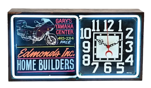 ACTION ADD NEON ADVERTISING CLOCK.