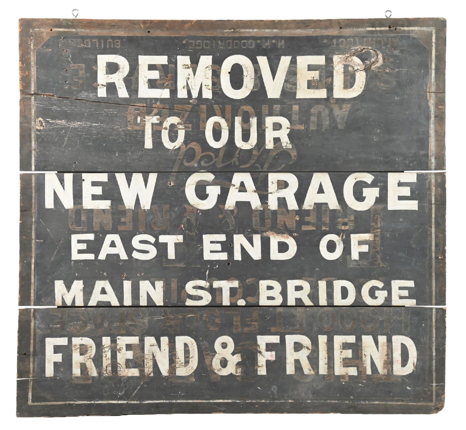 FRIEND & FRIEND FORD AUTHORIZED SERVICE GARAGE HAND PAINTED WOOD SIGN. (1 of 2)
