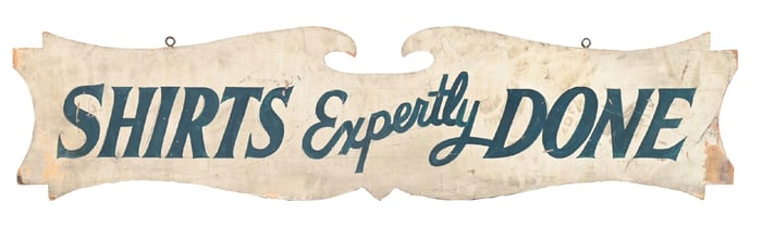 SHIRTS EXPERTLY DONE HAND PAINTED WOOD SIGN.