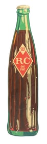 RC COLA ONE PINT FIGURAL MASONITE BOTTLE SIGN.