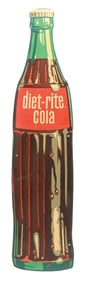 DIET-RITE COLA FIGURAL MASONITE BOTTLE SIGN.