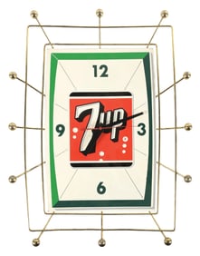 7UP SODA POP "SPUTNIK" ADVERTISING CLOCK.