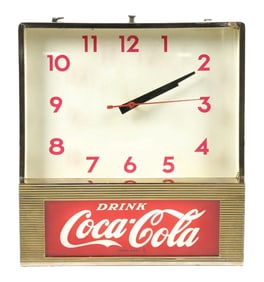 DRINK COCA COLA LIGHT UP ADVERTISING CLOCK.