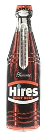 GENUINE HIRES ROOT BEER TIN BOTTLE THERMOMETER.