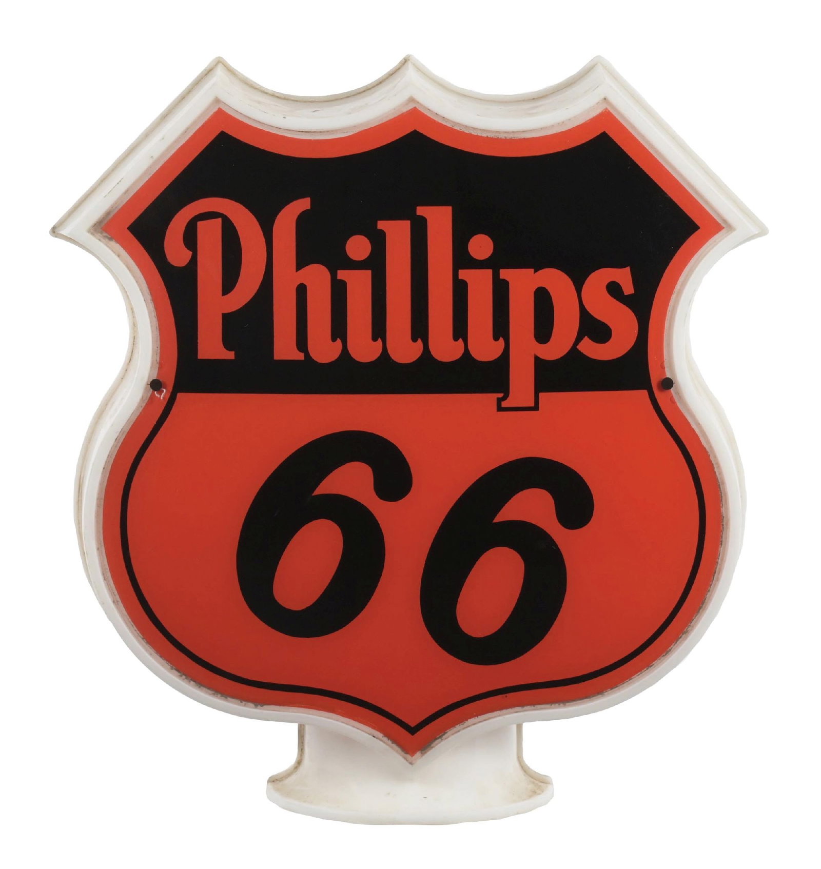PHILLIPS 66 GASOLINE COMPLETE PLASTIC SHIELD GLOBE. (1 of 4)