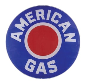 AMERICAN GASOLINE SINGLE 13.5" GLOBE LENS W/ BULLSEYE GRAPHIC.
