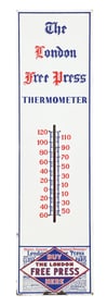 THE LONDON FREE PRESS PORCELAIN THERMOMETER.