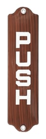 N.O.S. "PUSH" PORCELAIN DOOR DIRECTIONAL PUSH PLATE SIGN.