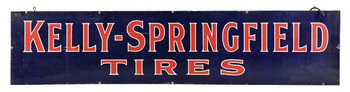 KELLY SPRINGFIELD TIRES PORCELAIN SERVICE STATION SIGN.