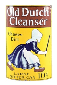 OLD DUTCH CLEANSER CURVED PORCELAIN SIGN.