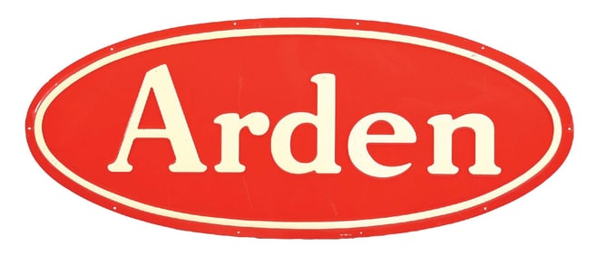 ARDEN MILK EMBOSSED TIN SIGN.