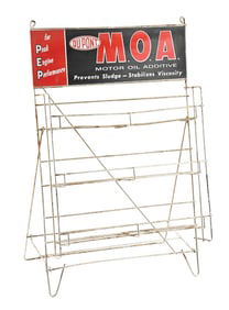 DOU PONT MOTOR OIL ADDITIVE TIN DISPLAY RACK.