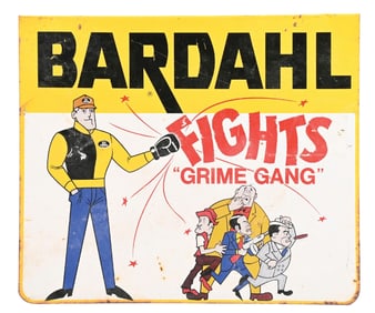 BARDAHL FIGHTS GRIME GANG TIN SIGN.