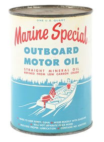 MARINE SPECIAL OUTBOARD MOTOR OIL 1 QUART CAN.