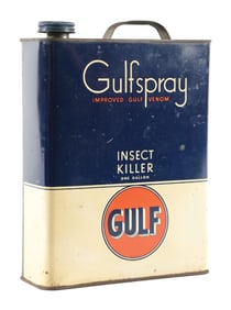 GULF VENOM ONE GALLON CAN W/ GULF DISC GRAPHIC.