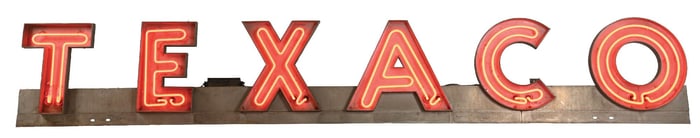 IMPRESSIVE TEXACO SERVICE STATION METAL NEON SIGN.