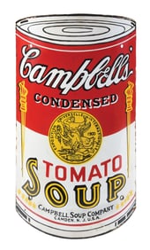 CAMPBELLS TOMATO SOUP CURVED PORCELAIN SIGN.