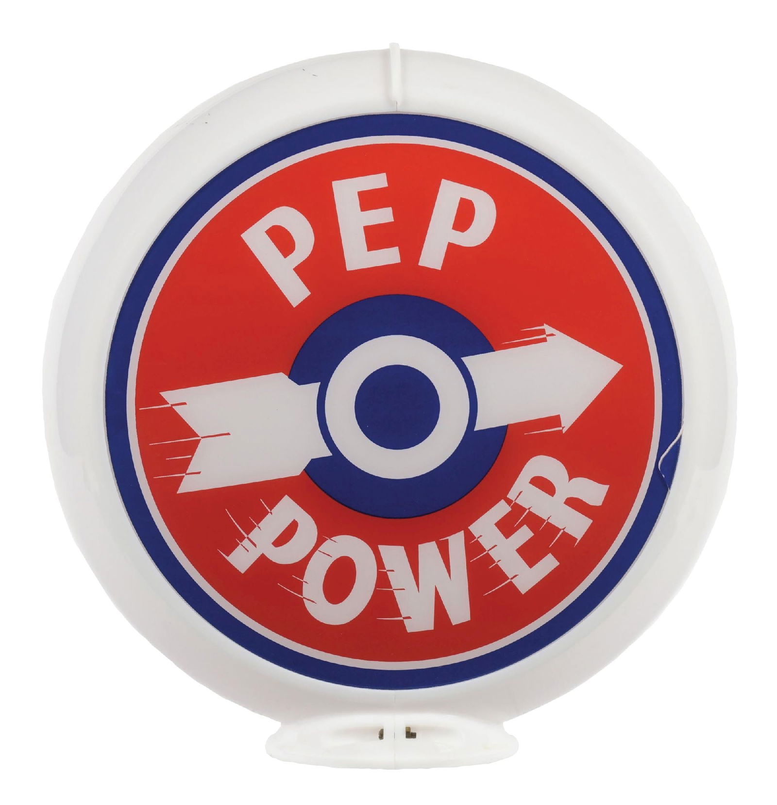EXCEPTIONALLY RARE PEP POWER GASOLINE COMPLETE 13.5" GLOBE ON CAPCO BODY. (1 of 4)