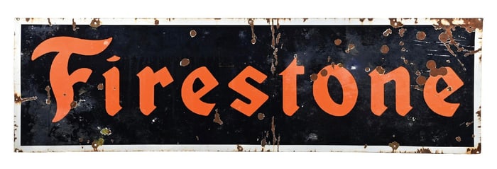 FIRESTONE TIRES PORCELAIN SIGN.