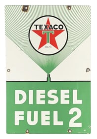 TEXACO DIESEL FUEL #2 PORCELAIN PUMP PLATE SIGN