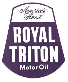 UNION ROYAL TRITON MOTOR OILS PORCELAIN SIGN.