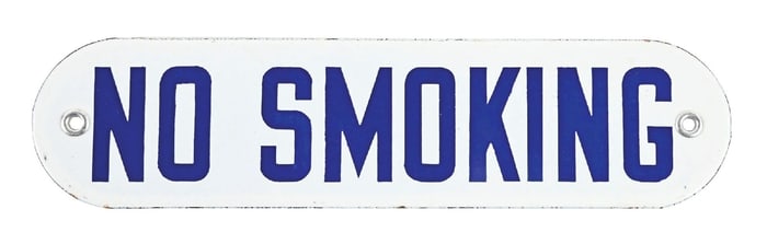 NEW OLD STOCK NO SMOKING PORCELAIN DOOR SIGN