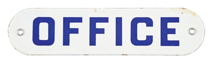 OFFICE PORCELAIN DOOR SIGN.