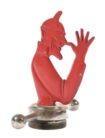 SPEED DEVIL FIGURAL HOOD ORNAMENT.