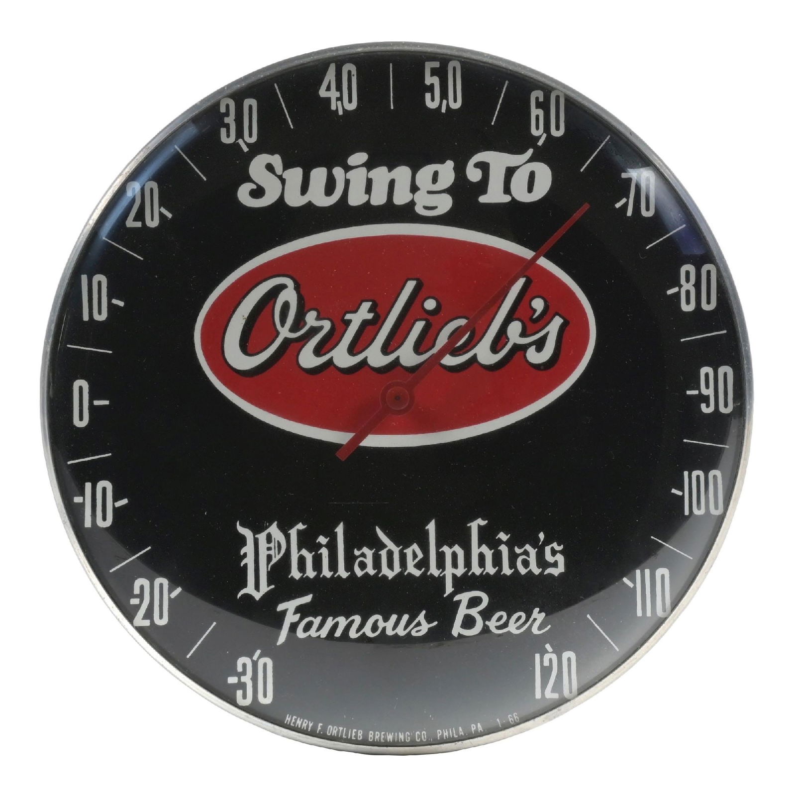 ORTLIEBS PHILADELPHIA FAMOUS BEER ADVERTISING THERMOMETER. (1 of 3)