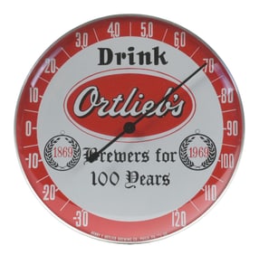 DRINK ORTLIEBS BEER ADVERTISING THERMOMETER.