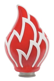 STANDARD OIL ONE PIECE CAST FLAME GLOBE.