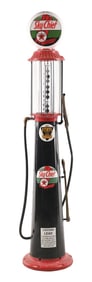 TEN GALLON VISIBLE GAS PUMP RESTORED IN TEXACO SKY CHIEF GASOLINE.