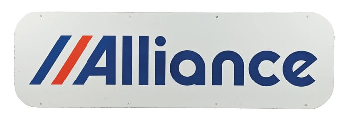 ALLIANCE PETROLEUM PORCELAIN SIGN.