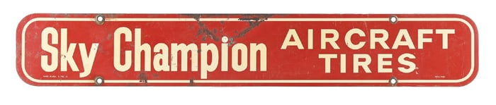 SKY CHAMPION AIR CRAFT TIRES TIN SIGN.