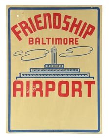 BALTIMORE AIRPORT TIN SIGN.
