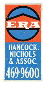 ERA PAINTED METAL SIGN.